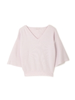 フレアスリーブニットドロップショルダー/パープル(080)