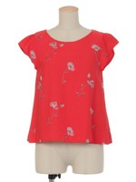 フラワーシシュウブラウス/レッド