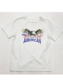 イーグル柄ヴィンテージ風Tシャツ/WHITE