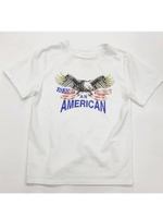 イーグル柄ヴィンテージ風Tシャツ/WHITE