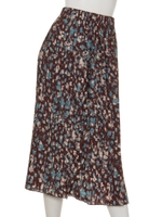 FLOWER プリーツ SKIRT/ブラウン