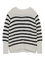 ローゲージプルオーバー/WHTxBLK