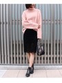レースタイトスカート/ブラック
