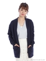 カシミヤ混ロングカーデ/ネイビー
