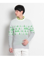 ジオメトリック柄ニット/ライトグレー(011)