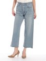10ozDENIM ダメージ8分丈ワイドパンツ/ブリーチ