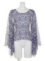 キャメロンフェミノスシフォンブラウス/ブルー系