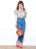 ハイウエストデニムパンツ/ライトブルー