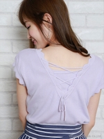 バックレースアップスカラニット/レッド