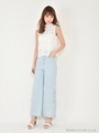 サイドスピンドルワイドパンツ/ライトブルー