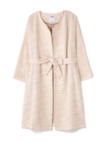 ツイード着流しコート/ベージュ(040)