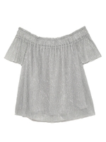 ラメプリーツオフショル/PNK