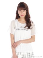 ロゴフレアスリーブＴシャツ/ホワイト