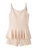 PEACH JOHN/パデットバッククロスレースロンパース/ベビーピンク