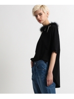 Tu es mon TRESOR ファーリボンカットソー/ブラック(019)