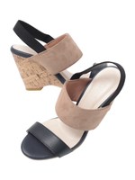バイカラーウェッジサンダル/キャメル
