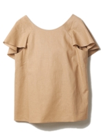 バックフリルトップス/ベージュ