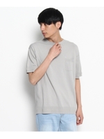 リブ切り替えニットトップス/ネイビー(393)