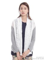 天竺+小花スカラップレースカーディガン/ホワイト