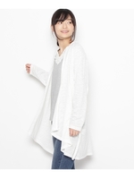 梨地スラブロングカーディガン/ブラック(019)