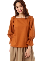 [Oggiコラボ商品][夏目三久さん着用][ウォッシャブル]スクエアネックブラウス/ベージュ7(047)