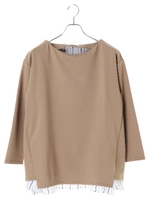 異素材切替チュニック/ピンク