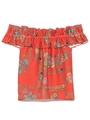 ガーデン柄トップス/RED