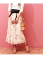 【chille anap】花柄プリーツミディ丈スカート/LAV