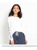 【別注】Keith Haring 袖イラストロングT/オフホワイト(003)