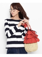 ワイドマリンボーダー長袖カットソー/ネイビー(393)