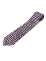 Fossati小紋柄シルクネクタイ/ネイビー(493)