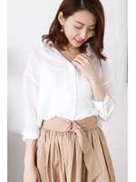 ウォッシャブルビエラブラウス/ピンク(090)