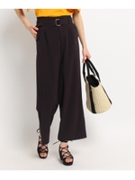 ベルトつき裾スリットパンツ/ブラック(019)