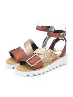 ワイドバックルタンクソールサンダル/ブラック