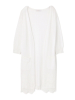 ヘムレースニットカーディガン/アイスブルー(110)