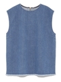 デニムセットアップノースリーブトップス/LBLU