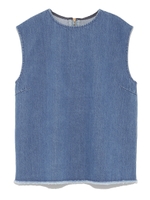 デニムセットアップノースリーブトップス/LBLU