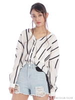 両Vネックシャツ/WH