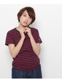 Champion胸ポケットボーダーTシャツ/ホワイト(001)