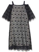 オーガンジーレースオフショルドレス/NVY