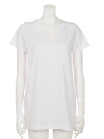 【ANAP】ポケット付VネックTシャツ/ピンク(008)