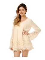 裾刺繍チュニック/BEIGE