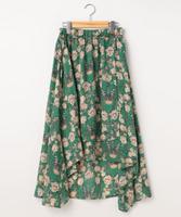 花柄ラップ風スカート