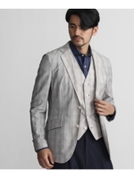 【多機能】CS_グレンチェックジャージジャケット/ネイビー(293)