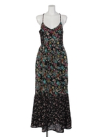 (IMOGENE)ボタニカル柄マキシワンピ/BLACK MID