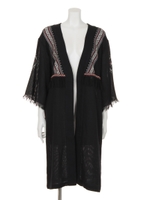 フリンジガウンコート/BLACK MID