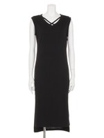 【LATINA】サイドスリットフロントクロスVネック ワンピース/KHA