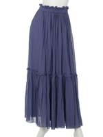 マイクロシフォンマキシスカート/ブルー