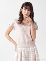 NC付きVネックニットプルオーバー/ブルー