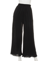 【LATINA】シャイニープリーツワイドパンツ/BK